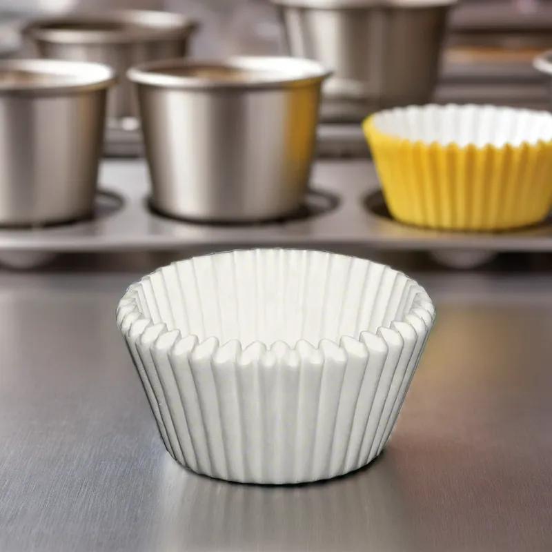 Baking Cup 5.5X1.25X3 IN White 500 Count/Pack 20 Packs/Case 10000 Count/Case