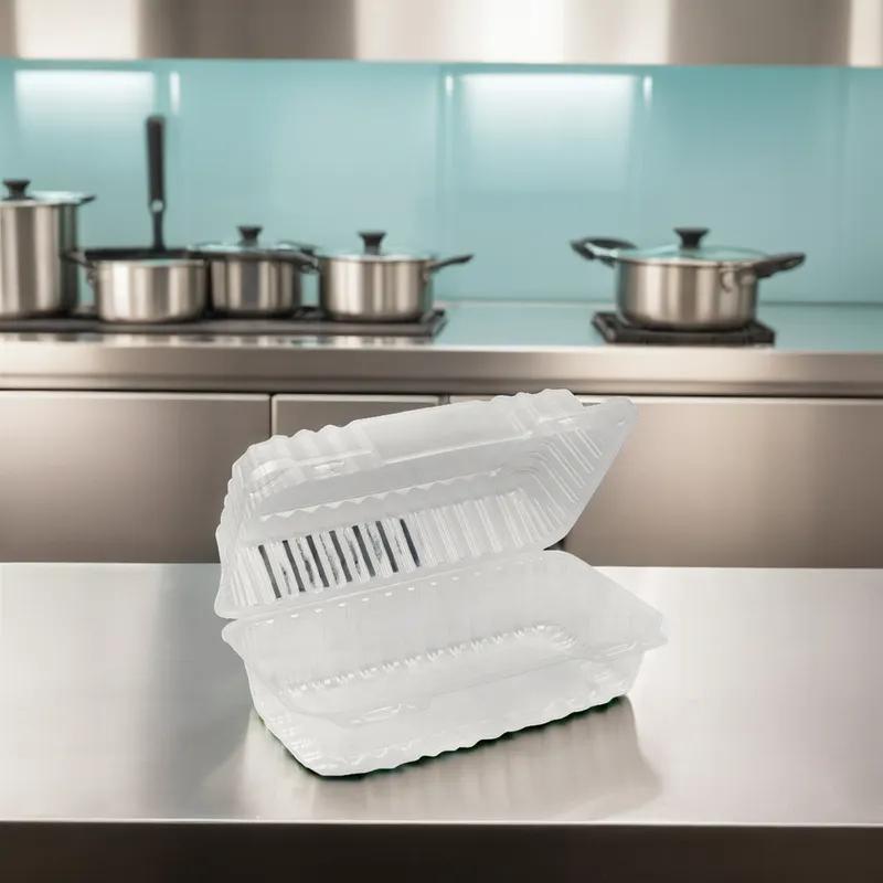 Take-Out Container Hinged 9X5X3 IN PS Clear 250/Case