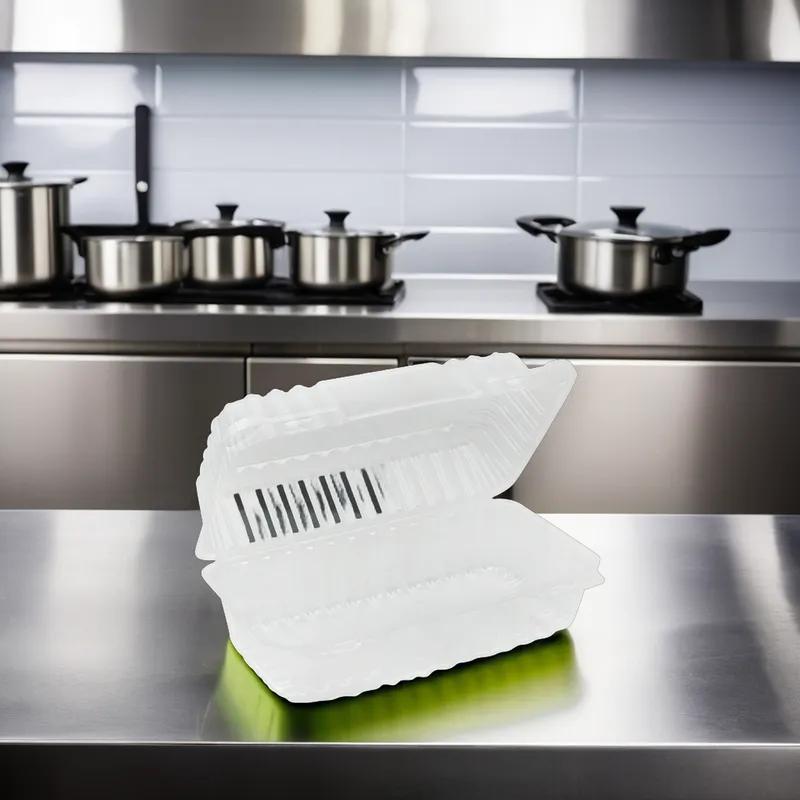 Take-Out Container Hinged 9X5X3 IN PS Clear 250/Case