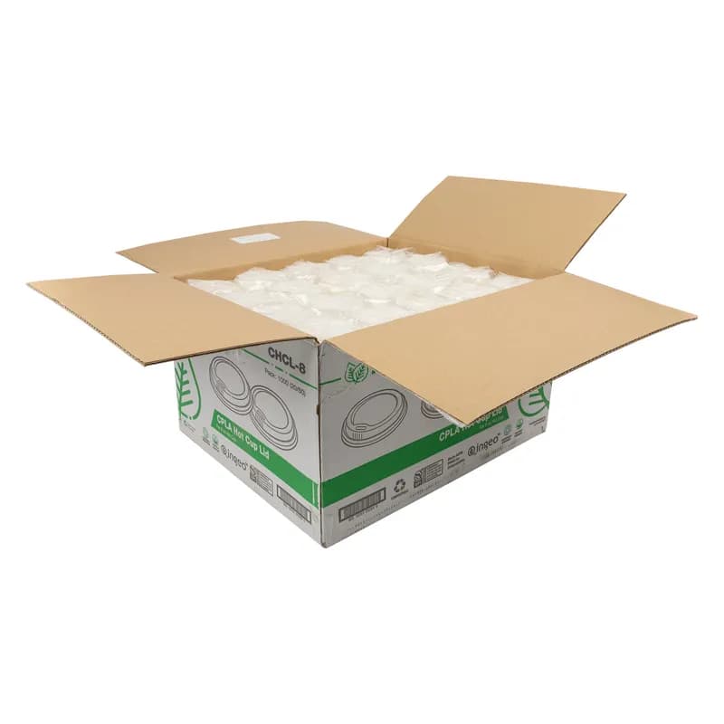 PrimeWare® Lid CPLA White For 8 FLOZ Cup Freezer Safe 50 Count/Pack 20 Packs/Case