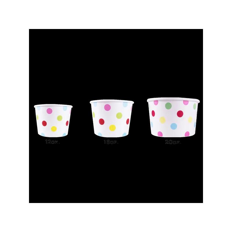 Karat® Food Container 16 OZ Assorted Dots 1000/Case