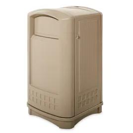 Outdoor Trash Receptacle 24.75X25.25X42.13 IN 50 GAL Beige Resin 1/Each