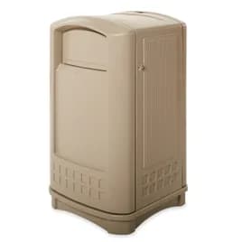 Outdoor Trash Receptacle 24.75X25.25X42.13 IN 50 GAL Beige Resin 1/Each