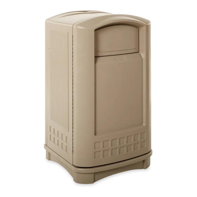 Outdoor Trash Receptacle 24.75X25.25X42.13 IN 50 GAL Beige Resin 1/Each