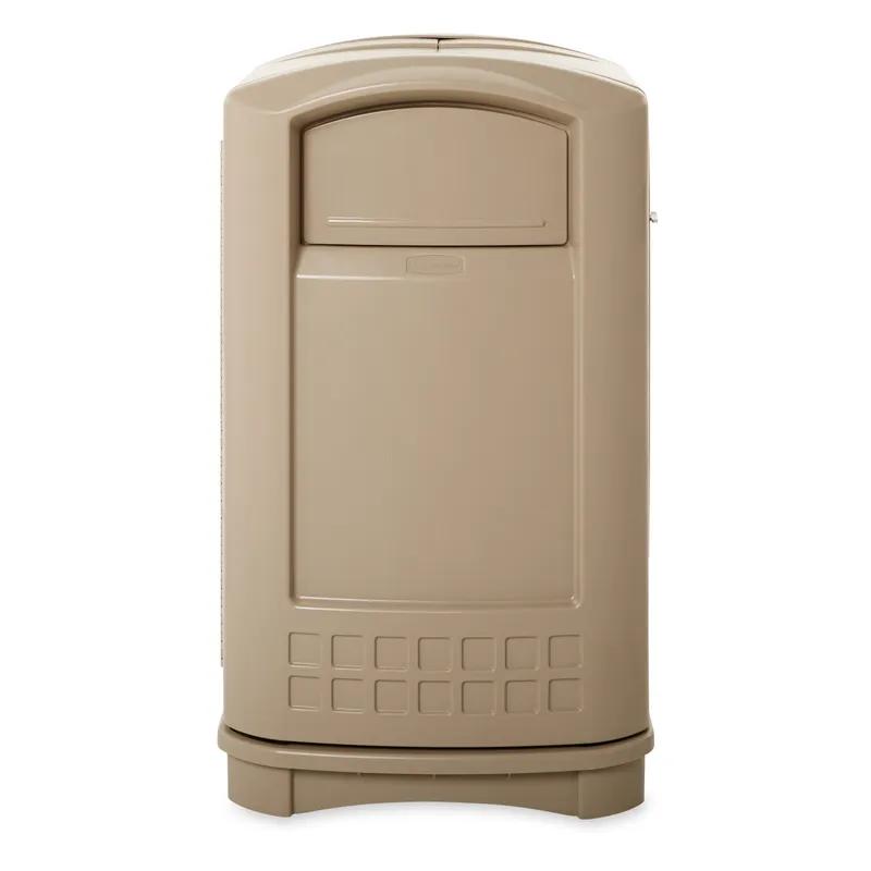 Outdoor Trash Receptacle 24.75X25.25X42.13 IN 50 GAL Beige Resin 1/Each