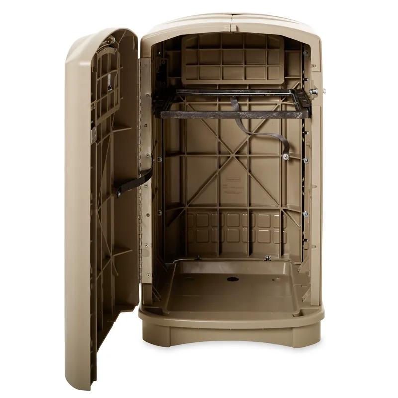 Outdoor Trash Receptacle 24.75X25.25X42.13 IN 50 GAL Beige Resin 1/Each
