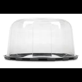 Cake Container & Lid Combo With Dome Lid 10.75X5.5 IN PET Black Clear Round 50/Case