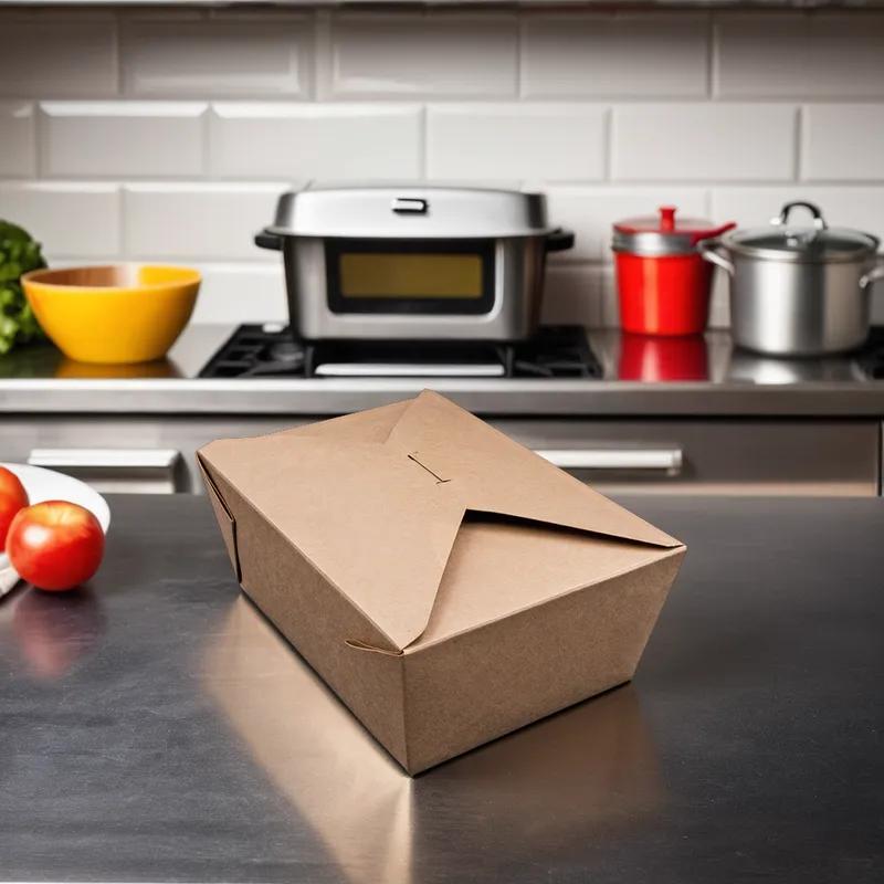 Victoria Bay #4 Take-Out Box Fold-Top Kraft 160/Case