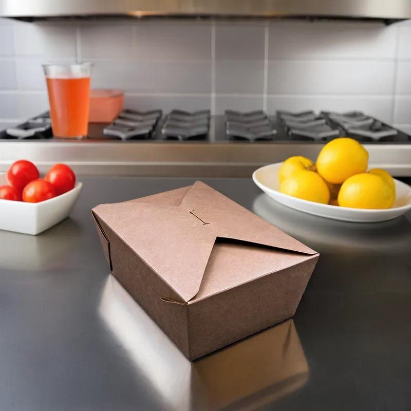 Victoria Bay #4 Take-Out Box Fold-Top Kraft 160/Case