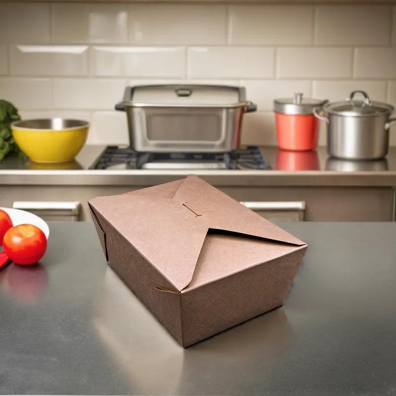 Victoria Bay #4 Take-Out Box Fold-Top Kraft 160/Case