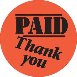 Paid Thank You Label 1.5 IN Round 500/Roll