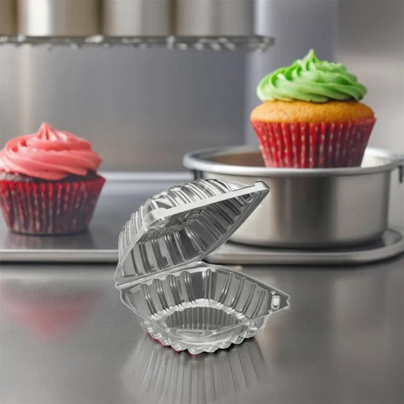 Cupcake Hinged Container 5 IN Plastic Clear 500/Case