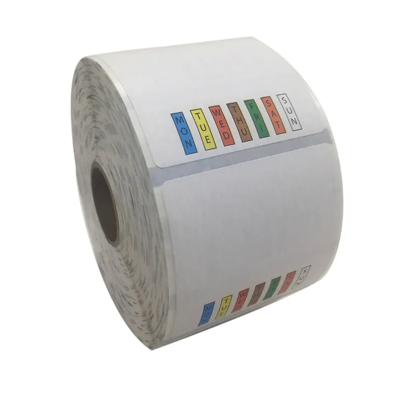 DateCodeGenie® DuraPeel™ Label 2X2 IN Multicolor Removable Waterproof 4/Pack