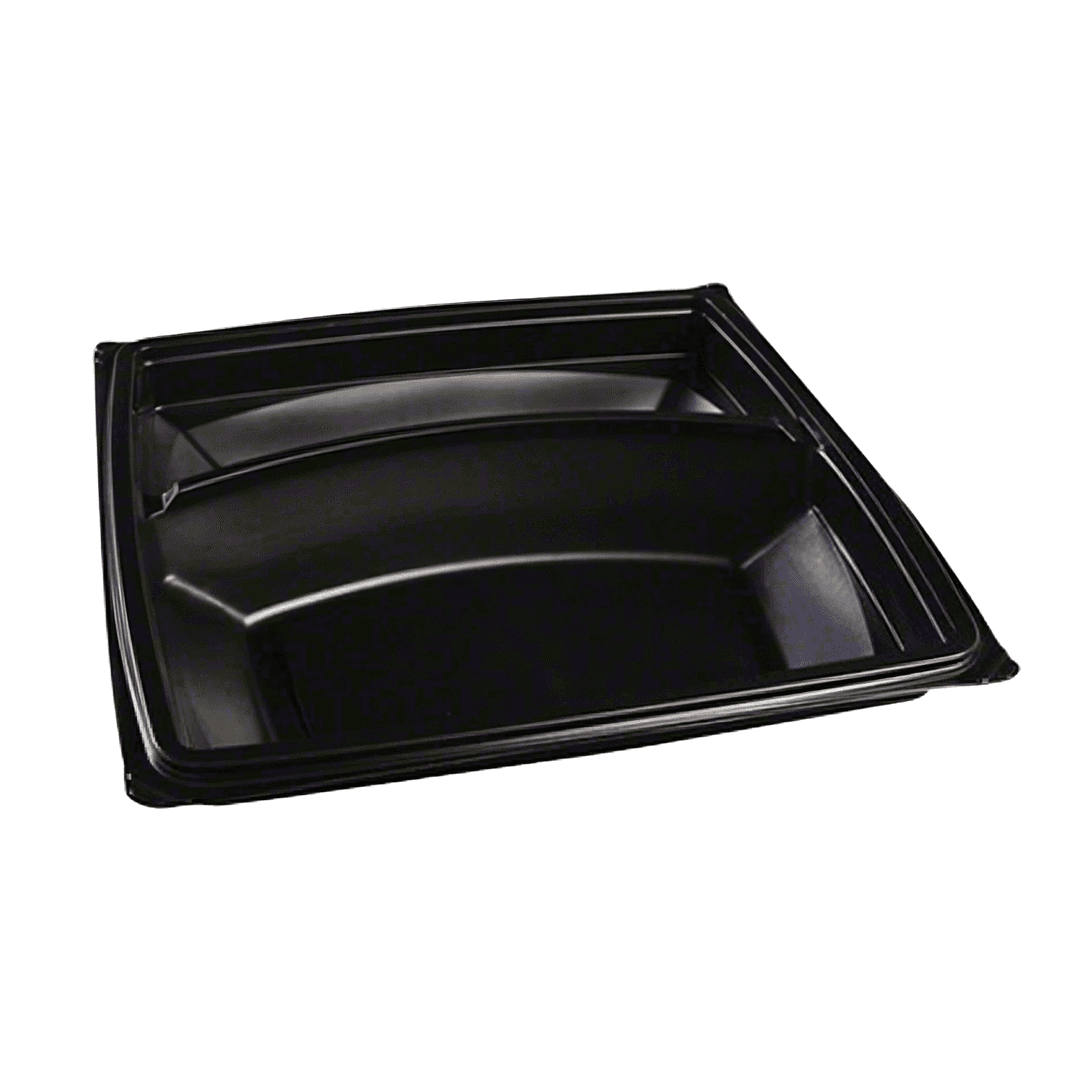 Plate 10X10 IN 2 Compartment Black Square 300/Case