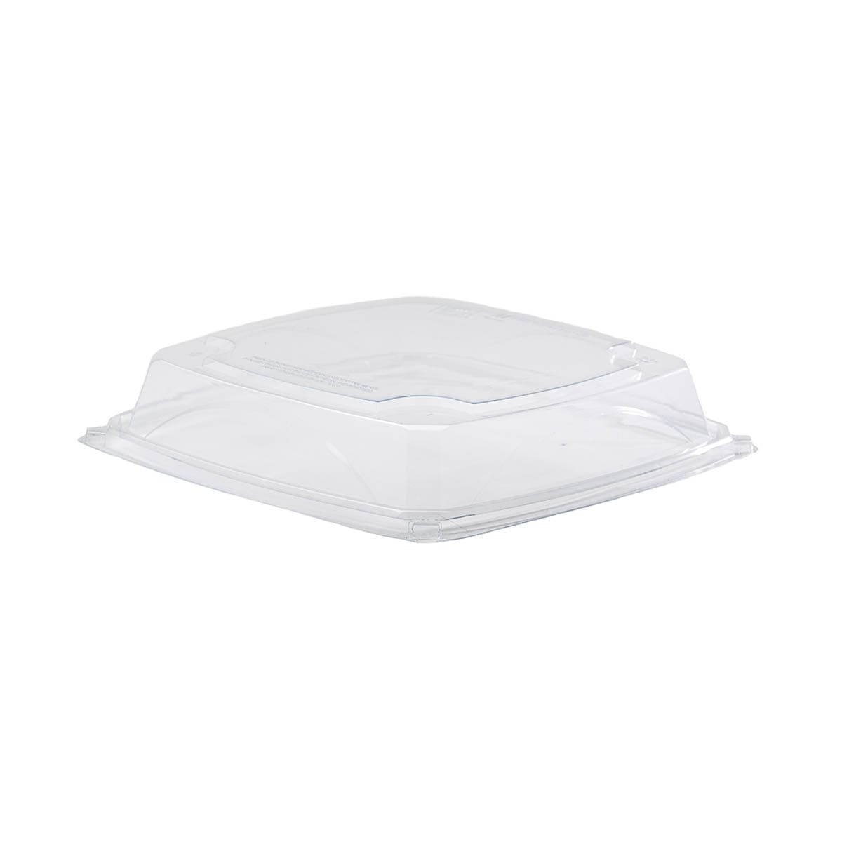 The BOTTLEBOX ® Lid 9X9X1.64 IN 1 Compartment RPET Clear Square For Container Vented 600/Case