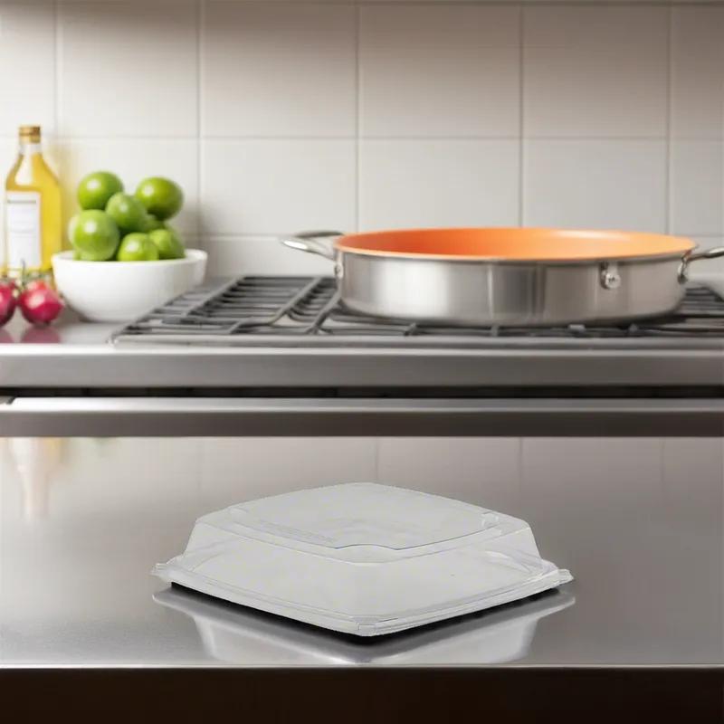 Lid 9X9 IN 1 Compartment PET For Container Vented 600/Case