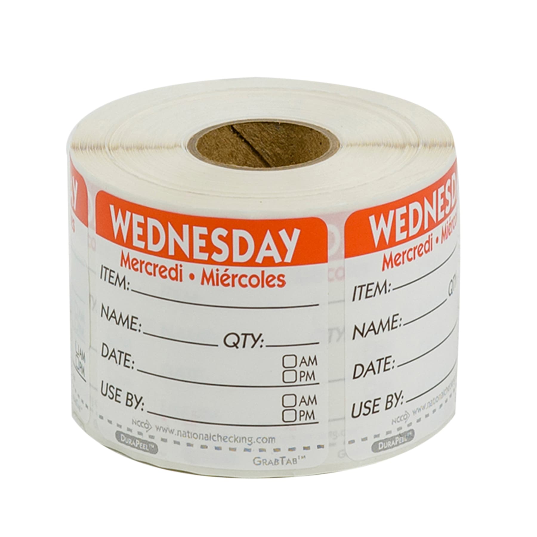 DuraPeel™ Wednesday Prep Item Label 2X2 IN Removable Waterproof 500/Roll