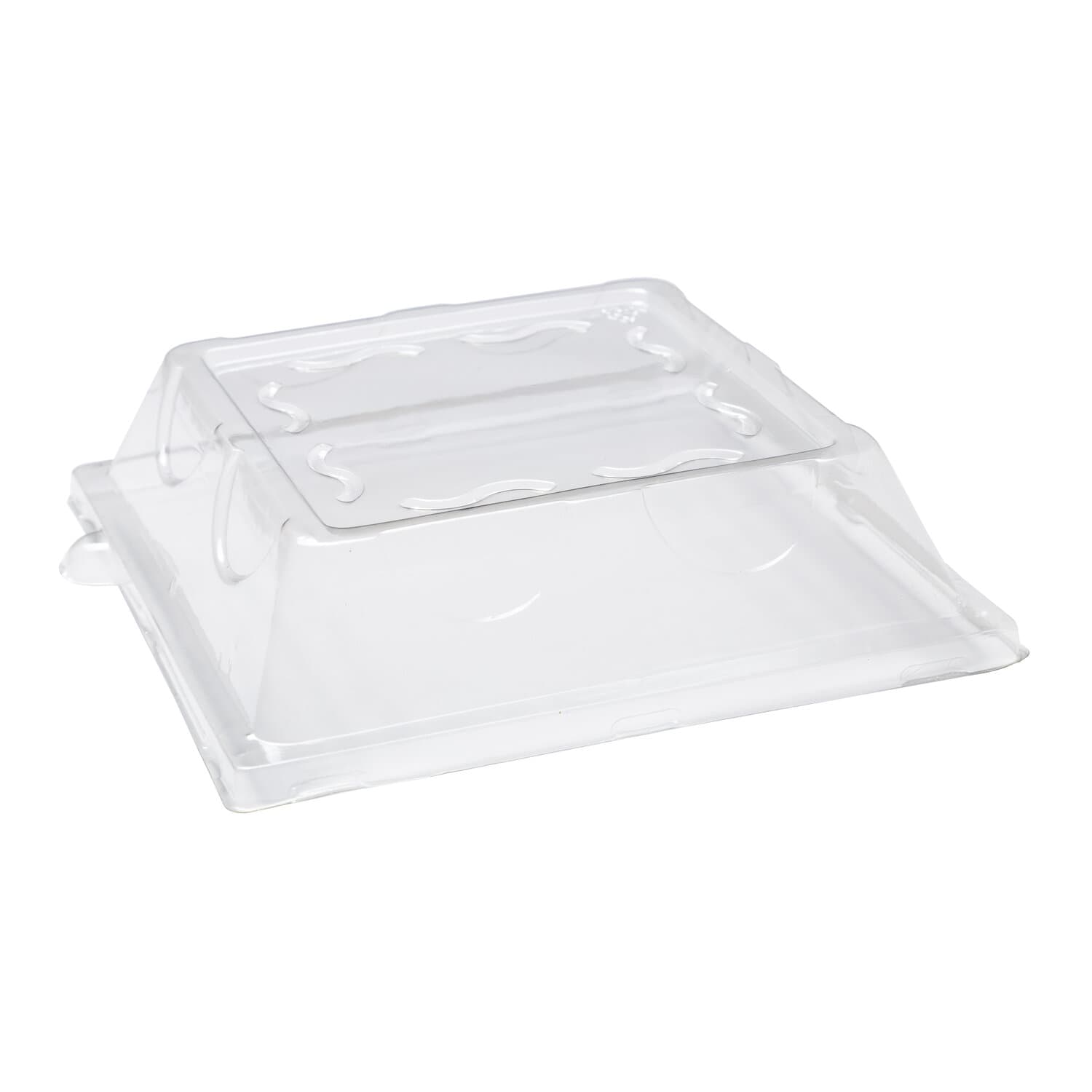 PrimeWare® Lid 8X8 IN PET Clear Square For Plate Freezer Safe 125 Count/Pack 4 Packs/Case