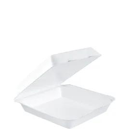 Dart® Take-Out Container Hinged 7.83X8.4X2.5 IN XPS White Happy Face Insulated 100 Count/Bag 2 Bags/Case 200 Count/Case