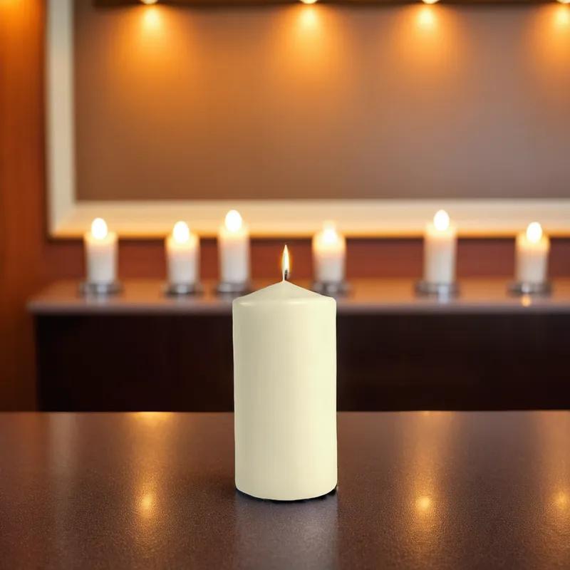 Pillar Candle 3X6 IN Wax White 12/Case