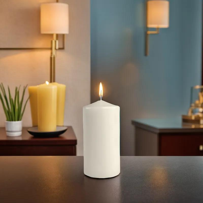Pillar Candle 3X6 IN Wax White 12/Case