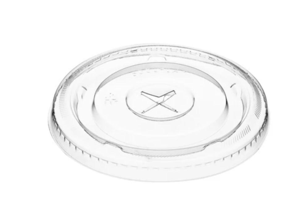 Lid Flat 98MM PET Clear For 12-24 FLOZ Cup Slotted 1000/Case