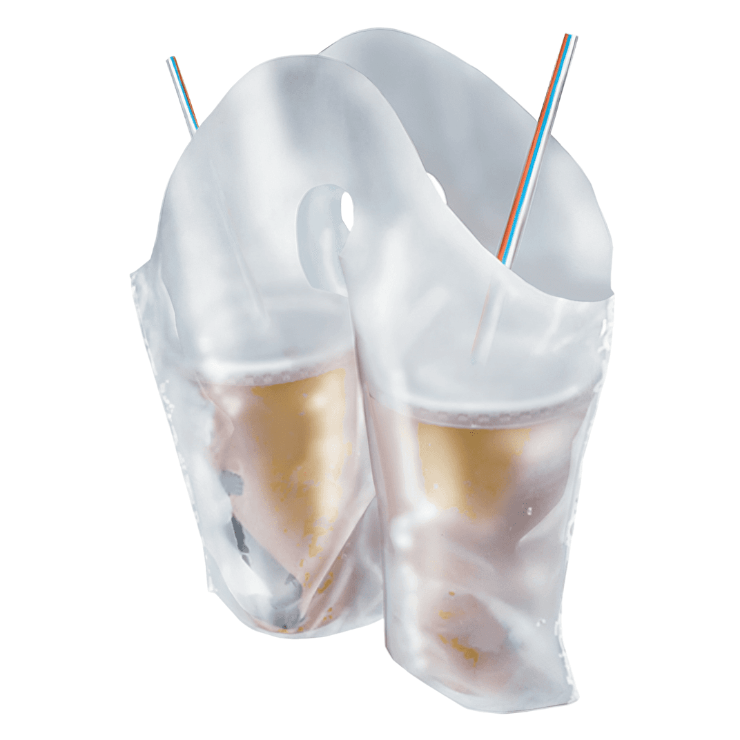 Beverage Bag 13X13X3 IN Plastic Clear Divided 500/Case