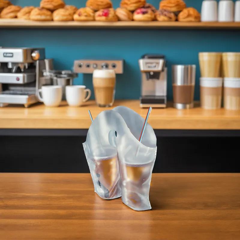 Beverage Bag 13X13X3 IN Plastic Clear Divided 500/Case