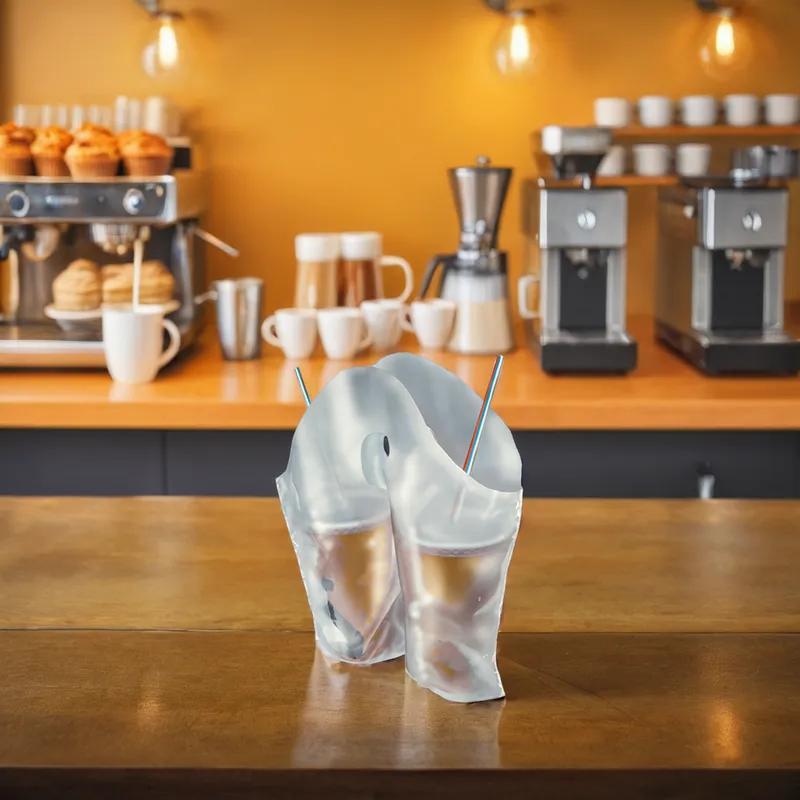 Beverage Bag 13X13X3 IN Plastic Clear Divided 500/Case