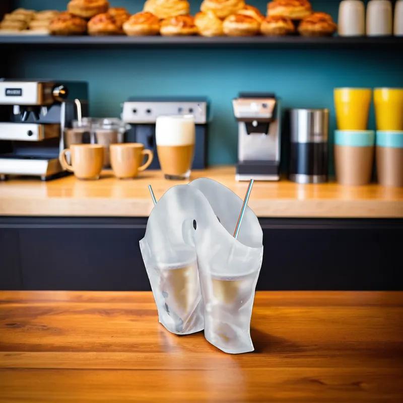 Beverage Bag 13X13X3 IN Plastic Clear Divided 500/Case