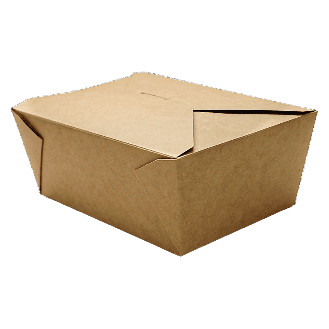 Karat® #4 Take-Out Box Fold-Top Kraft 160/Case
