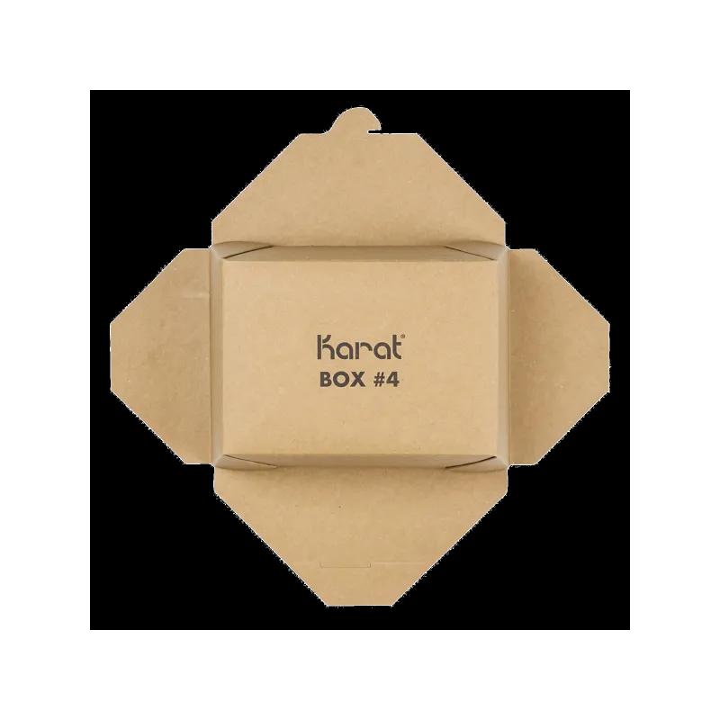 Karat® #4 Take-Out Box Fold-Top Kraft 160/Case