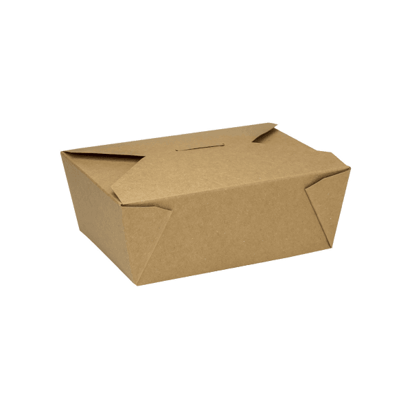 Karat® #8 Take-Out Box Fold-Top Kraft Folded 300/Case
