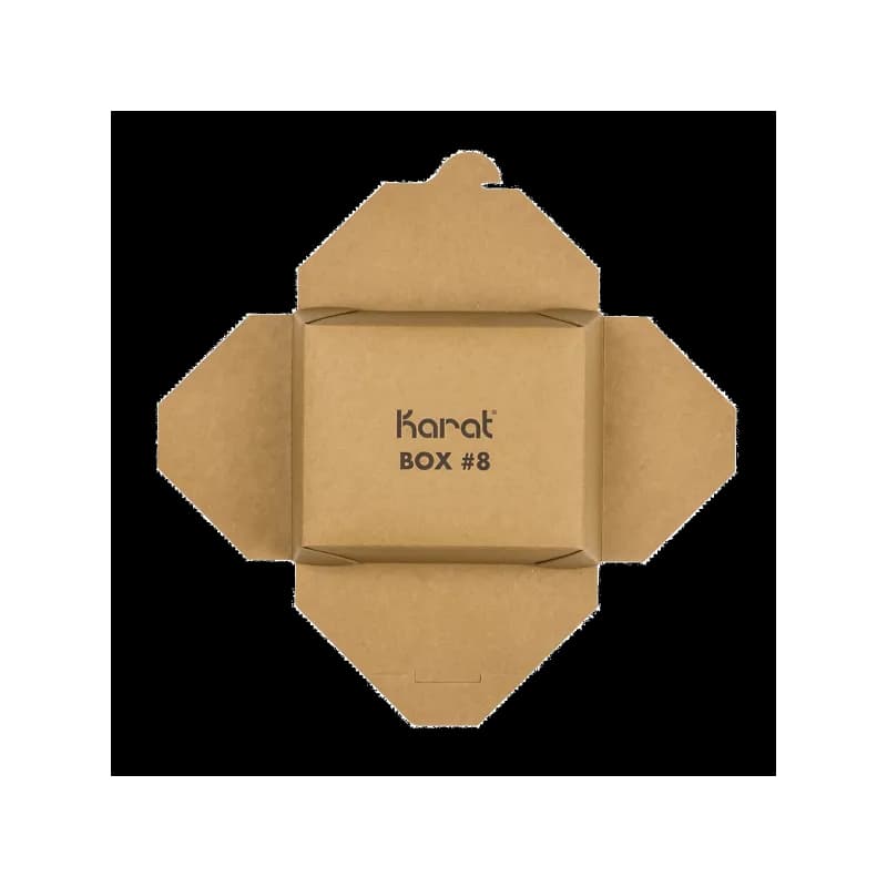 Karat® #8 Take-Out Box Fold-Top Kraft Folded 300/Case