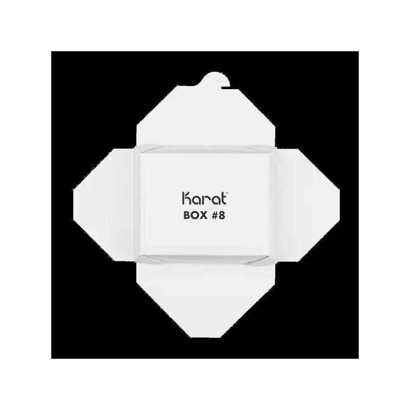 Karat® #8 Take-Out Box Fold-Top White Folded 300/Case