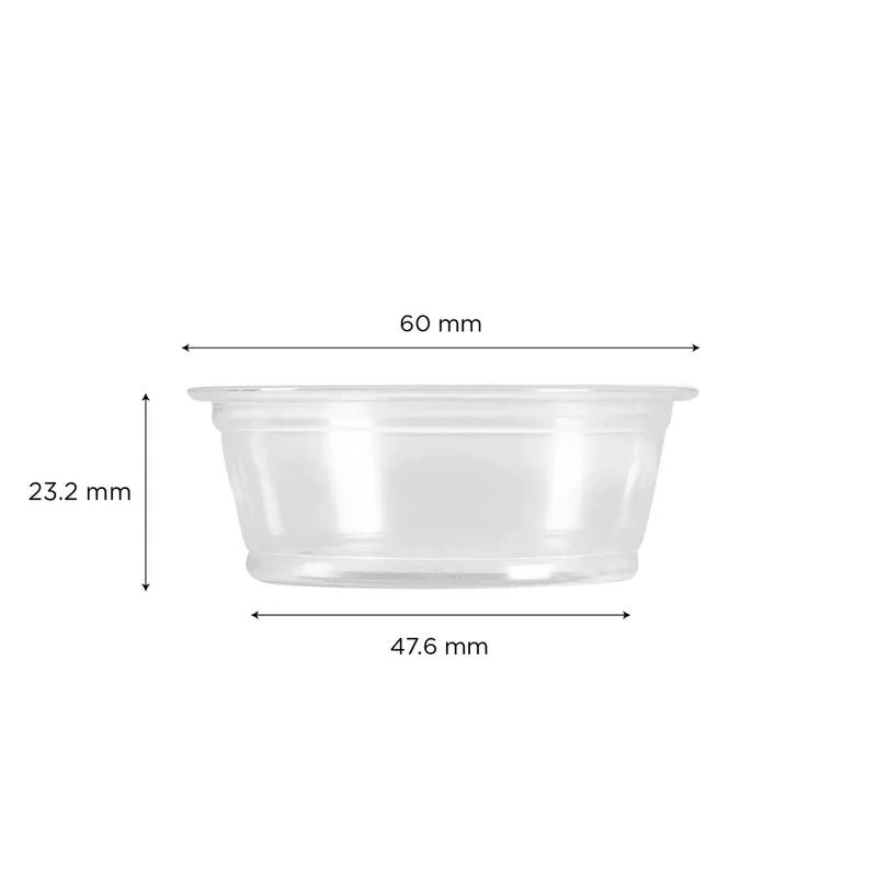 Souffle & Portion Cup 1.5 OZ PP Clear Squat 2500/Case