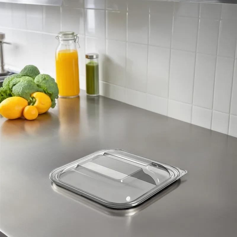 Thermosource Tooling Lid 9X9X1 IN 2 Compartment PET Clear For Container 400/Case