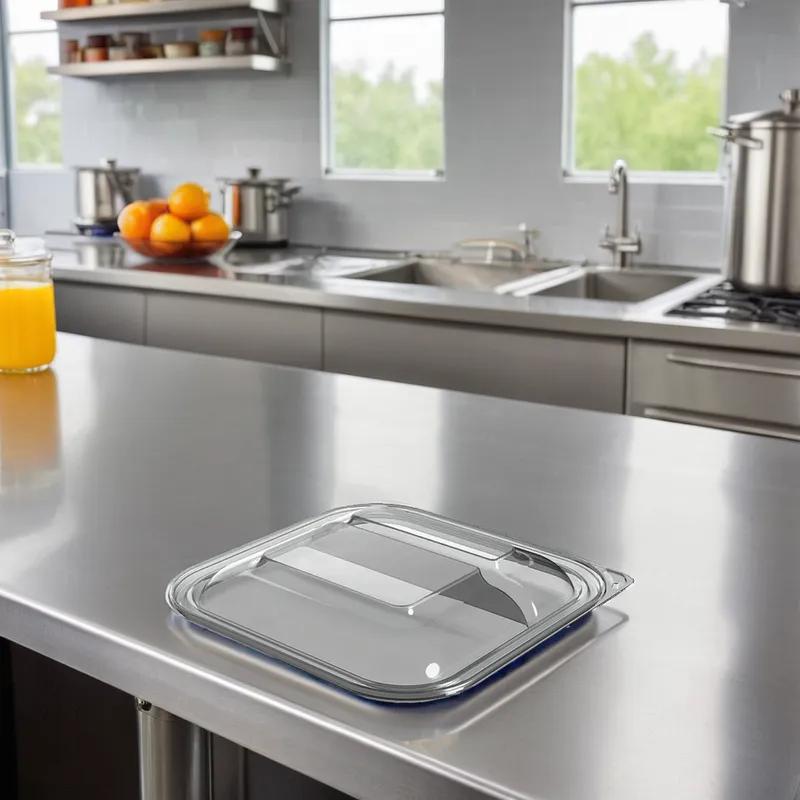 Thermosource Tooling Lid 9X9X1 IN 2 Compartment PET Clear For Container 400/Case