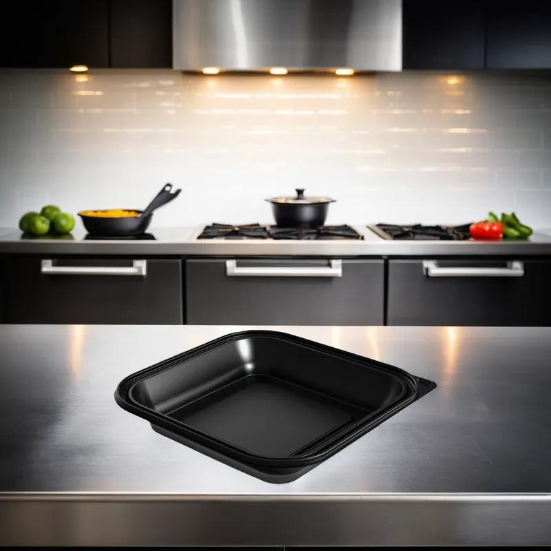Thermosource Tooling Take-Out Container Base 9.25X9.25X1.5 IN Plastic Black 400/Case