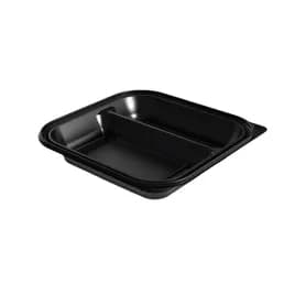Thermosource Tooling Take-Out Container Base 9.25X9.25X1.25 IN 2 Compartment Black 400/Case