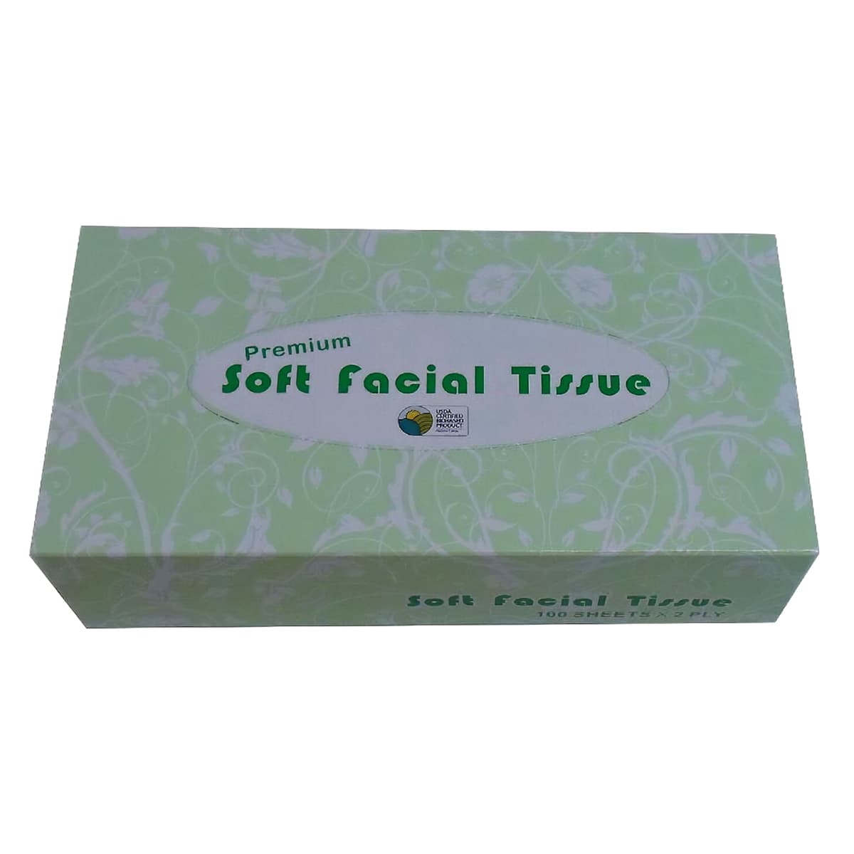 Facial Tissue 7.67X8.07 IN 2PLY White Premium Flat Box 100 Count/Pack 30 Packs/Case 3000 Sheets/Case