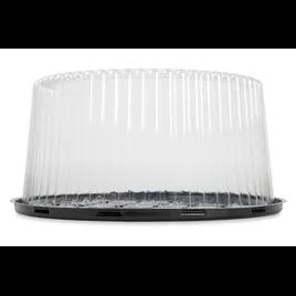 DisplayCake® Bakery Container & Lid Combo With High Dome Lid 10 IN PS Black Clear Round 2-3 Layer 80/Case