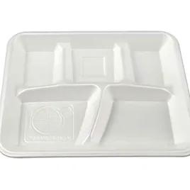 Enviroware Cafeteria & School Lunch Tray 10.38X8.31X1.16 IN 5 Compartment PS White 500/Case