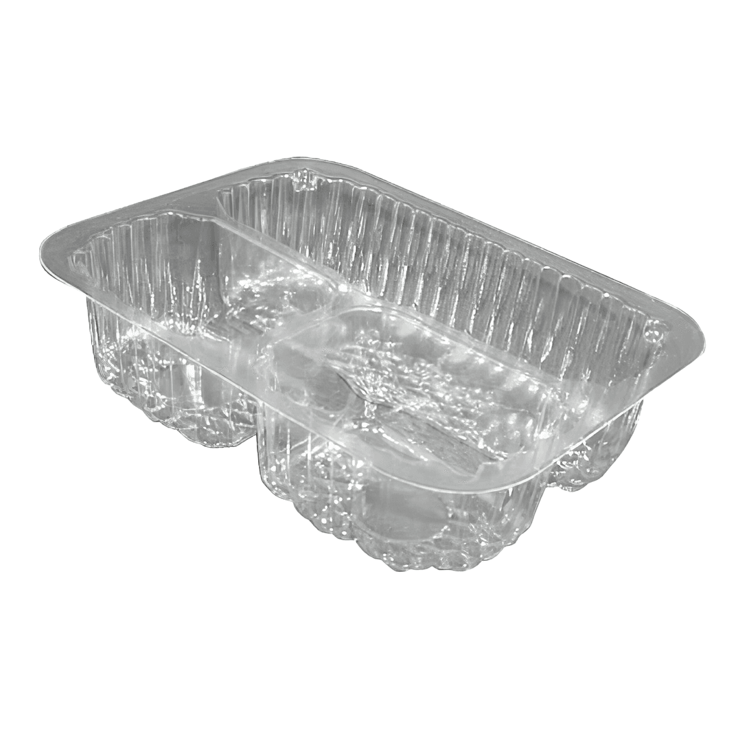 Take-Out Container Base 3 Compartment Clear 1000/Case