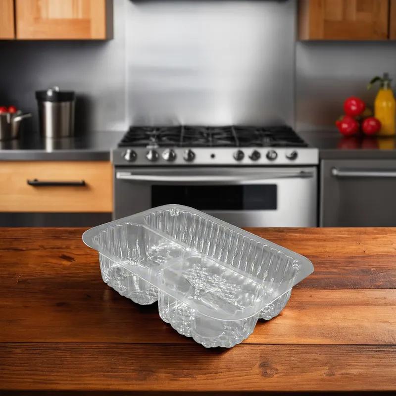 Take-Out Container Base 3 Compartment Clear 1000/Case