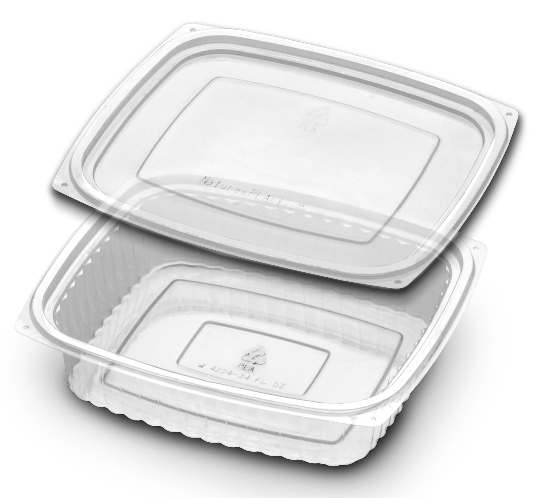 VersaPak® Take-Out Container Base & Lid Combo 24 OZ PLA Clear Leak Resistant 250/Case