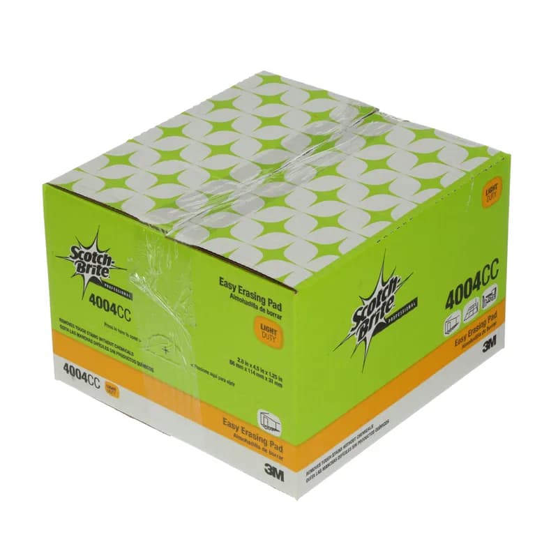 Scotch-Brite™ 4004CC Erasing Pad 4.5X2.8 IN Light Duty Polymeric Foam Bow Easy Non-Scratch 4 Count/Pack 3 Packs/Case