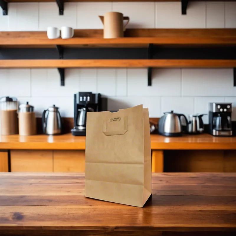 Grocery Shopper Bag Large (LG) 1/6 BBL 12X7X17 IN 10 LB Paper Kraft Natural With Handle 300/Bale