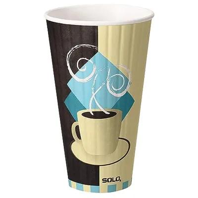 Solo® Duo Shield® Cup 24 FLOZ Double Wall Poly-Coated Paper Tuscan Café Insulated 500/Case