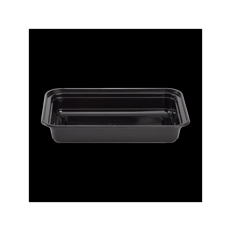 Karat® Take-Out Container Base & Lid Combo 28 OZ Plastic Black Rectangle Microwave Safe 150/Case